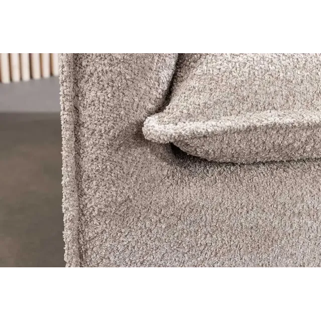 Canapé 3 places HEAVEN 200 cm en tissu bouclé champagne beige