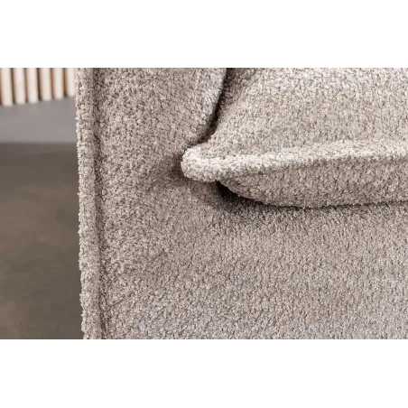 Canapé 3 places HEAVEN 200 cm en tissu bouclé champagne beige