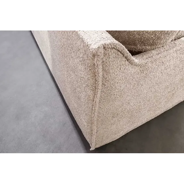 Canapé 3 places HEAVEN 200 cm en tissu bouclé champagne beige
