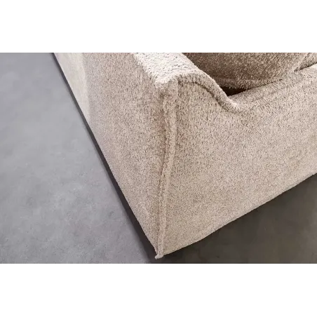 Canapé 3 places HEAVEN 200 cm en tissu bouclé champagne beige