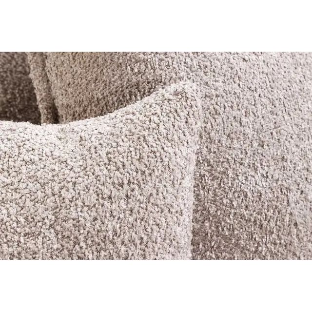 Canapé 3 places HEAVEN 200 cm en tissu bouclé champagne beige