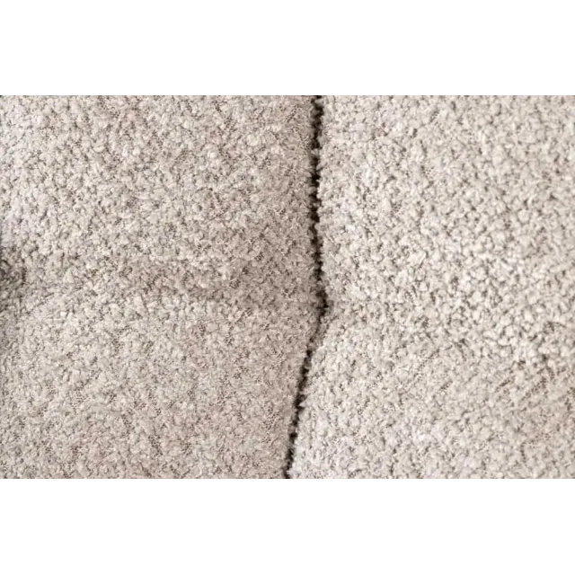 Fauteuil pivotant PAPILLON en tissu bouclé greige – Siège design avec accoudoirs, rotation 180° et piétement métal noir