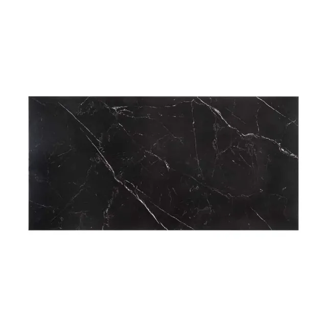 Table à manger design baroque moderne 180 cm – Céramique noir anthracite & pieds chromés