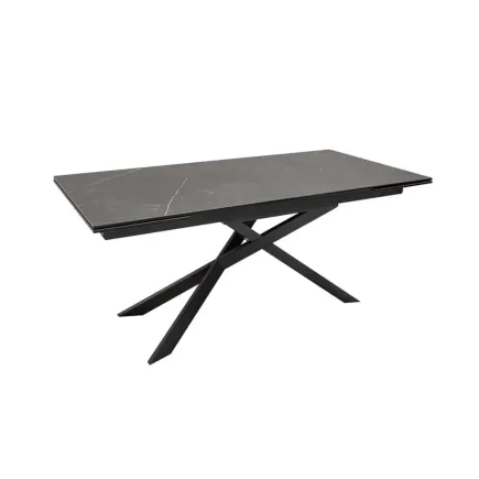 Table à manger 180-220-260cm céramique  aspect de pierre graphite