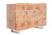 Bahut contemporain de couleur naturelle en bois massif à 3 portes et 2 tiroirs