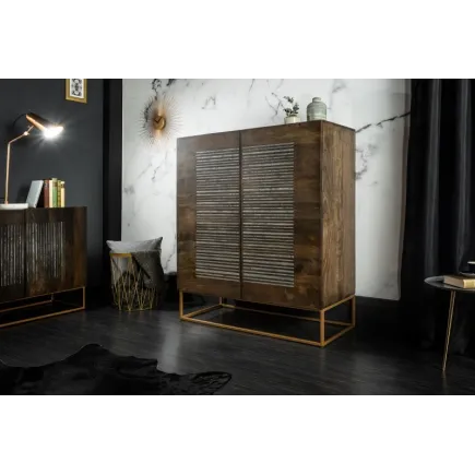 Bahut de 100cm en bois massif et agate