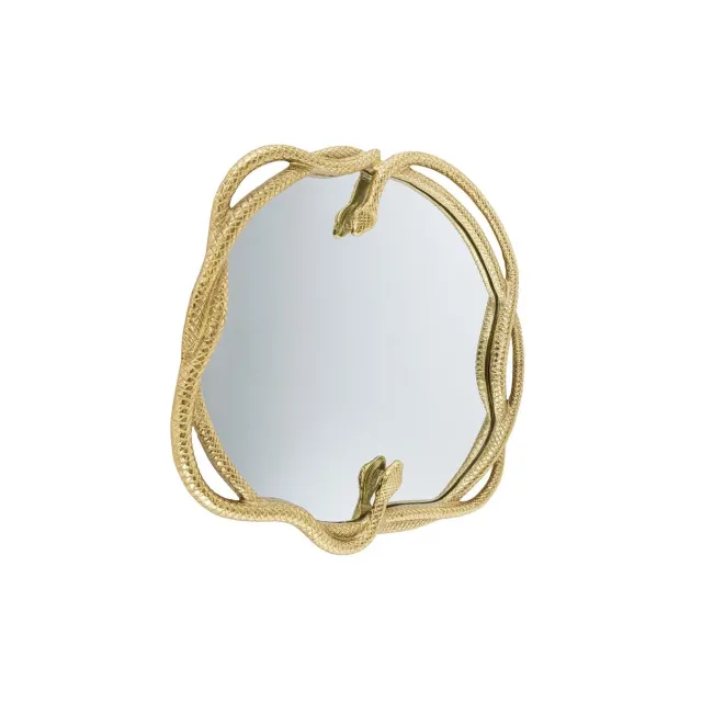 Miroir mural SNAKE XL 85 cm – Design serpent doré en métal sculpté, style luxueux et original