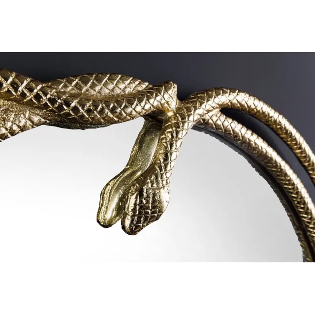 Miroir mural SNAKE XL 85 cm – Design serpent doré en métal sculpté, style luxueux et original