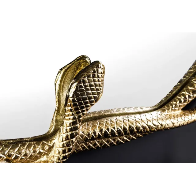 Miroir mural SNAKE L 50 cm – Métal doré sculpté, design serpent, finition artisanale