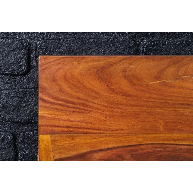 Étagère murale MAKASSAR 140 cm – Bois massif de sheesham, finition stone naturelle, fabrication artisanale