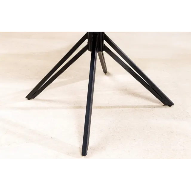 Chaise design EUPHORIA en cuir véritable – Pivotante à 180°, avec accoudoirs et pieds métal noir