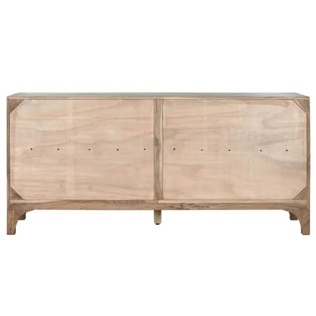 Buffet bas HARMONIA en Bois d’Acacia – Marron Clair – 175 x 40 x 81 cm – 4 Portes
