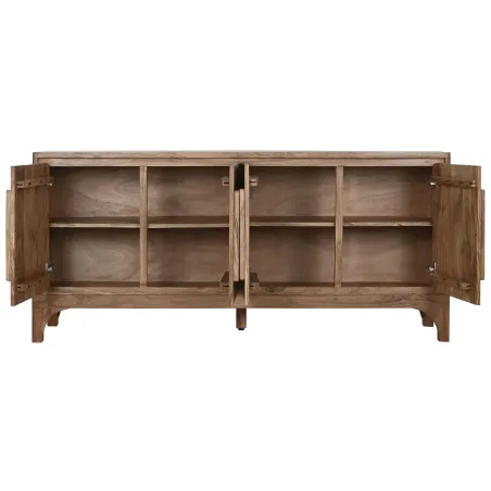 Buffet bas HARMONIA en Bois d’Acacia – Marron Clair – 175 x 40 x 81 cm – 4 Portes