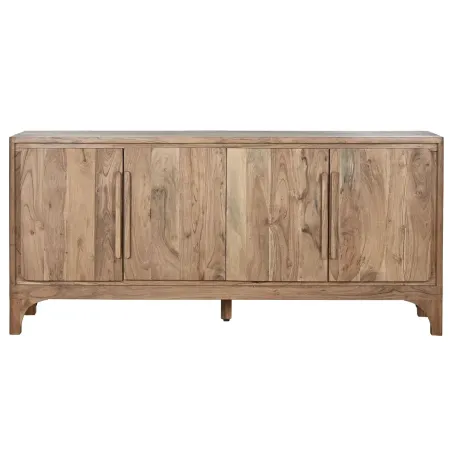 Buffet bas HARMONIA en Bois d’Acacia – Marron Clair – 175 x 40 x 81 cm – 4 Portes