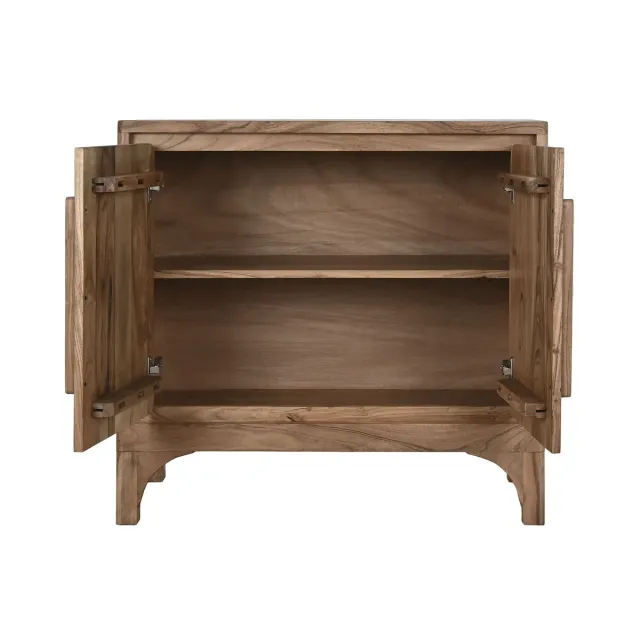 Buffet en Bois d’Acacia – HARMONIA – 85 x 40 x 80 cm – Marron Clair – 2 Portes