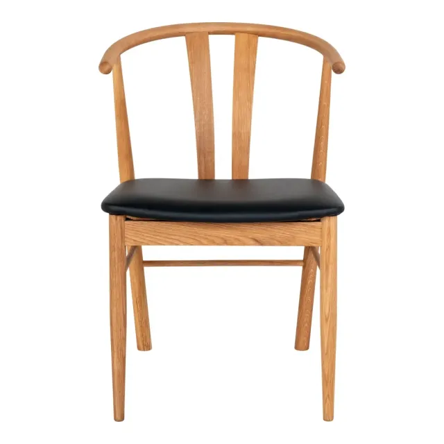 Chaise de salle à manger en chêne– assise noire