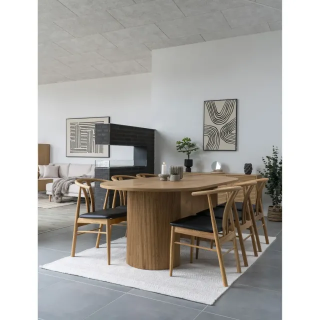 Chaise de salle à manger en chêne– assise noire