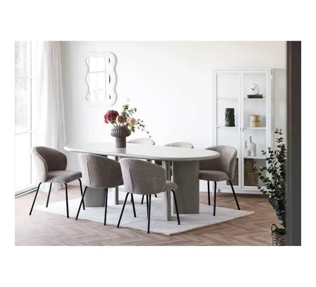 Pack ambiance salle à manger contemporaine – Table sable 220 cm, mobilier & décoration coordonnés