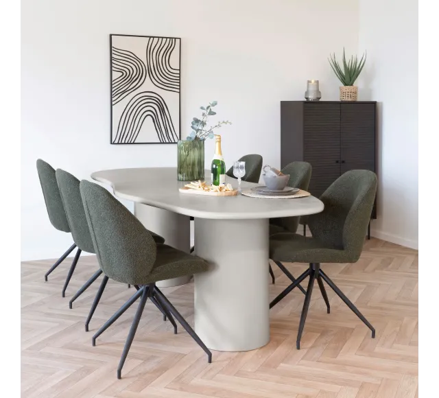 Pack intérieur moderne – Table effet ciment & mobilier contrasté