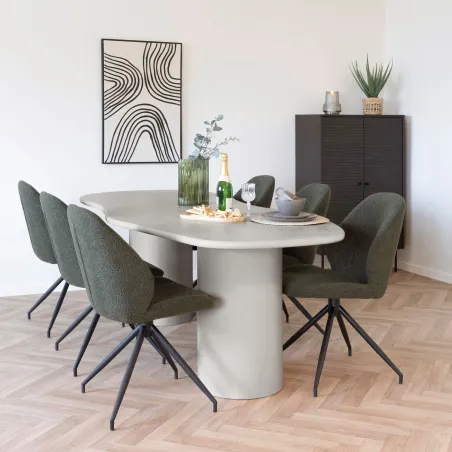 Pack intérieur moderne – Table effet ciment & mobilier contrasté