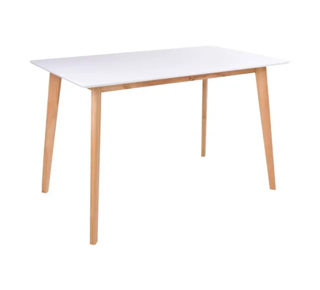 Pack ambiance salle à manger – Table & chaise blanche avec déco en teck