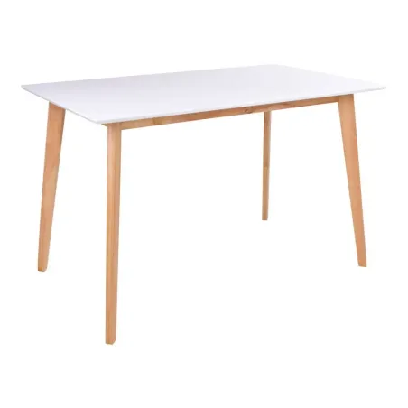 Pack ambiance salle à manger – Table & chaise blanche avec déco en teck