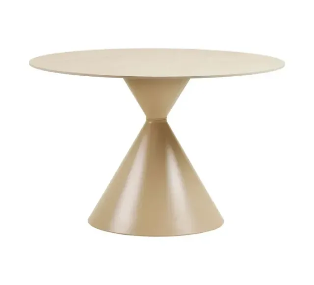Pack ambiance salle à manger naturelle – Table ronde en céramique Ø120 cm & déco coordonnée