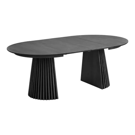 Pack ambiance moderne – Table chêne noir, chaises bois et déco coordonnée 2