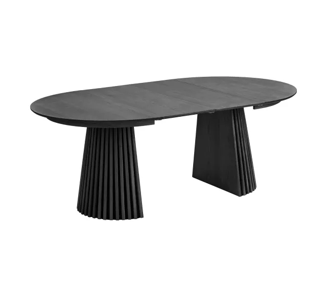 Pack ambiance moderne – Table chêne noir, chaises bois et déco coordonnée