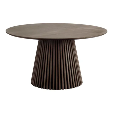 Pack ambiance contemporaine – Table ronde chêne fumé & déco coordonnée