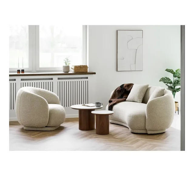 Pack ambiance salon contemporain – Canapé, table basse & déco coordonnée