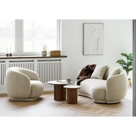 Pack ambiance salon contemporain – Canapé, table basse & déco coordonnée