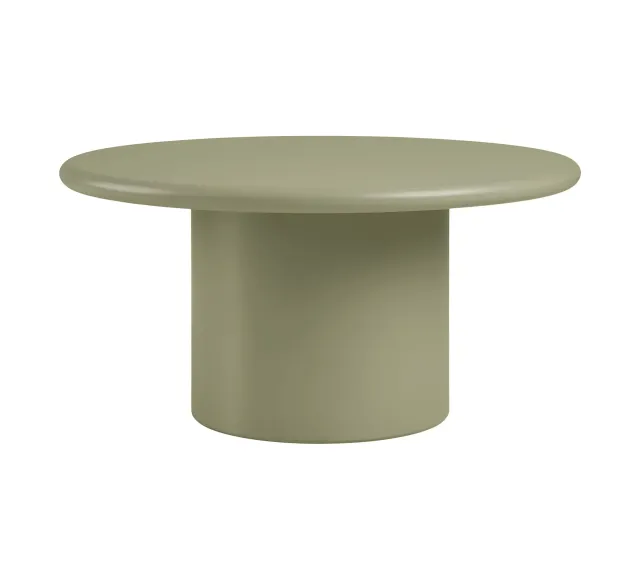 Ambiance moderne-Canapé d’angle brun & table basse ronde verte