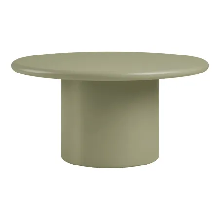 Ambiance moderne-Canapé d’angle brun & table basse ronde verte