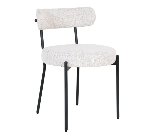 Pack salle à manger contemporain – Table sable, chaises bouclé & tableau décoratif