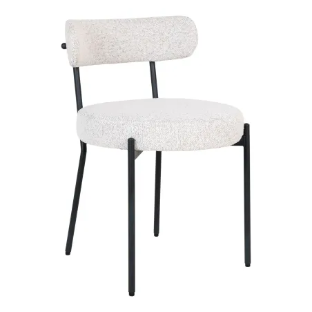 Pack salle à manger contemporain – Table sable, chaises bouclé & tableau décoratif