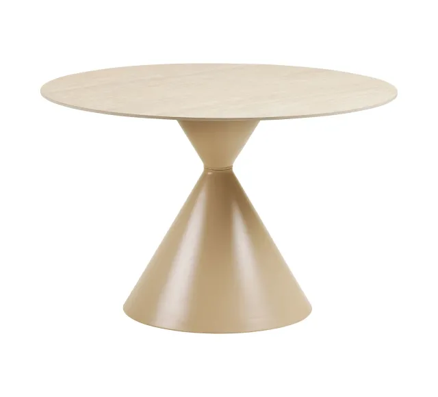 Pack ambiance contemporaine – Table travertin sable, chaises tissu & accessoires déco