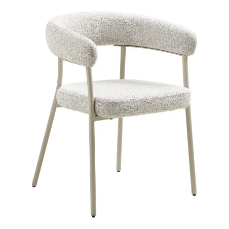 Pack ambiance contemporaine – Table travertin sable, chaises tissu & accessoires déco