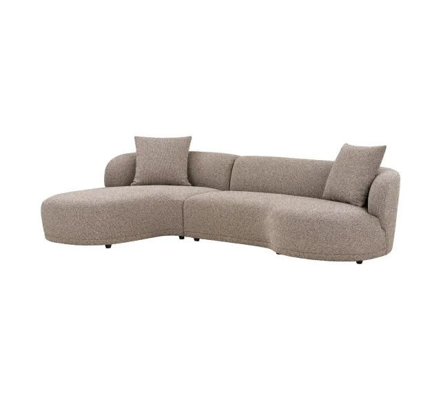 Pack ambiance salon contemporain – Canapé brun, table effet ciment & bougies déco