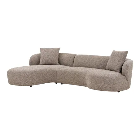 Pack ambiance salon contemporain – Canapé brun, table effet ciment & bougies déco