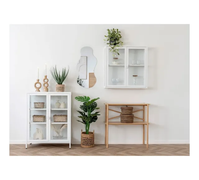 Ambiance complète – Console bambou & rangement naturel
