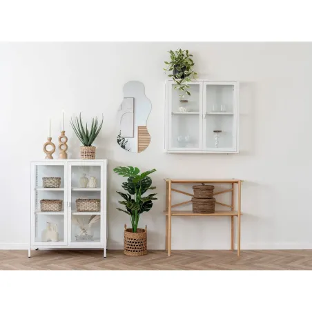 Ambiance complète – Console bambou & rangement naturel