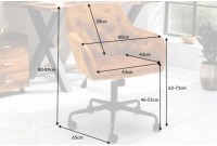 Chaise de bureau en velours coloris  jaune moutarde avec un dossier capitonné