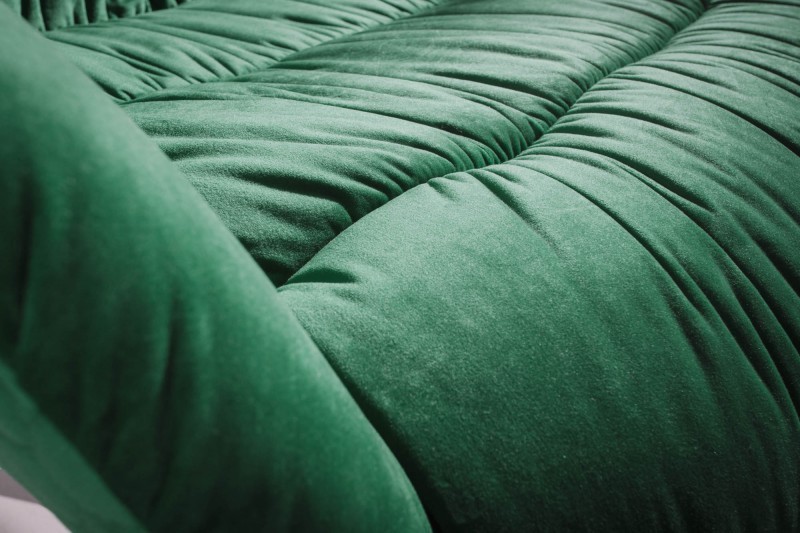 Fauteuil pivotante velours design coloris vert émeraude en microfibre avec accoudoirs