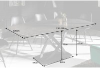 Table à Manger INES 130-190cm Céramique, Anthracite, extensible