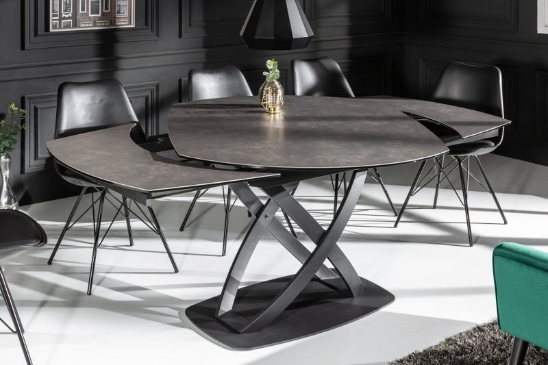 Table à Manger INES 130-190cm Céramique, Anthracite, extensible