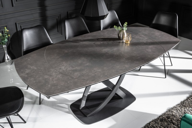 Table à Manger INES 130-190cm Céramique, Anthracite, extensible