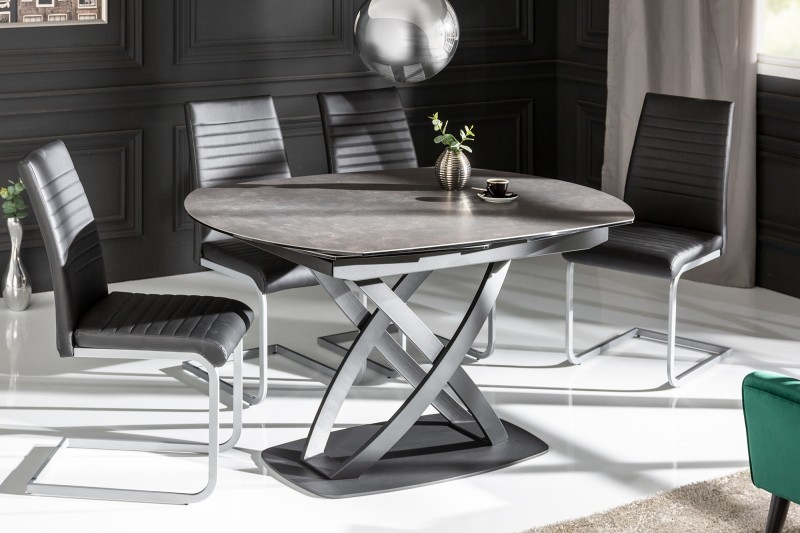 Table à Manger INES 130-190cm Céramique, Anthracite, extensible