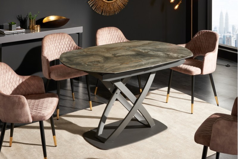 Table à Manger INES 130-190cm Céramique, taupe, extensible
