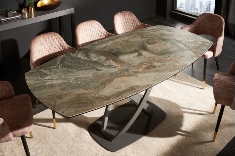 Table à Manger INES 130-190cm Céramique, taupe, extensible